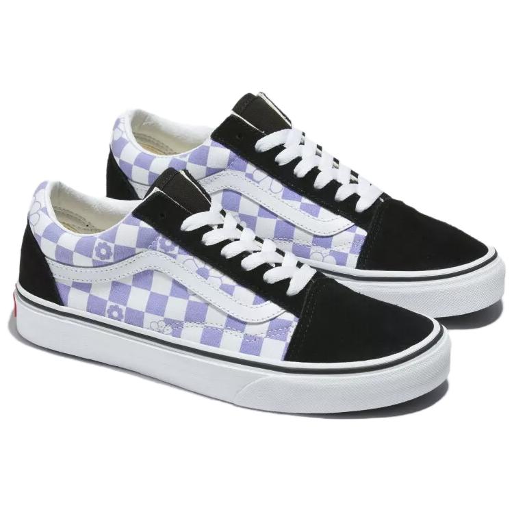 Vans Comfortable Low-Top Skate Shoes Unisex Sneakers White Purple VN0007NTO95