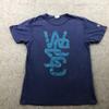 WESC Hemd Herren Groß Blau Spell Out Outdoor Training Lässig Fitnessstudio