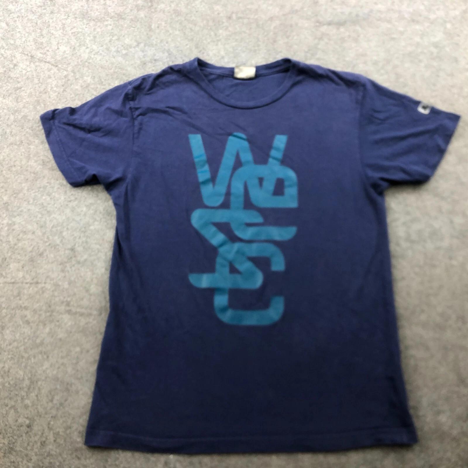 

WESC Shirt Mens Large Blue Spell Out Outdoor Workout Casual Gym L