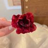 Pinza para el pelo de camelia con flequillo lateral para mujer 2024 Nuevo Rosa Seco Cabeza de Princesa Flor Pequeña Pinza
