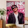 B-Bruno Mars Cantor Estampado Grande Tapeçaria de Parede Pendurada Tarot Hippie Tapetes de Parede Arte de Dormitório Decoração de Casa