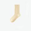 Female Spring and Autumn Pure Cotton Pure Color Antibacterial Deodorant Comfortable Boneless Tube Moon Socks