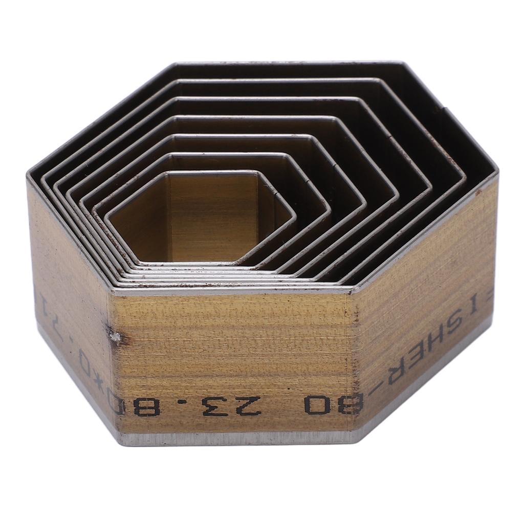 7PCS Leather Die Cutter Polygon Handicraft Leather Cutting Dies Mold 20‑50mm High Carbon Steel