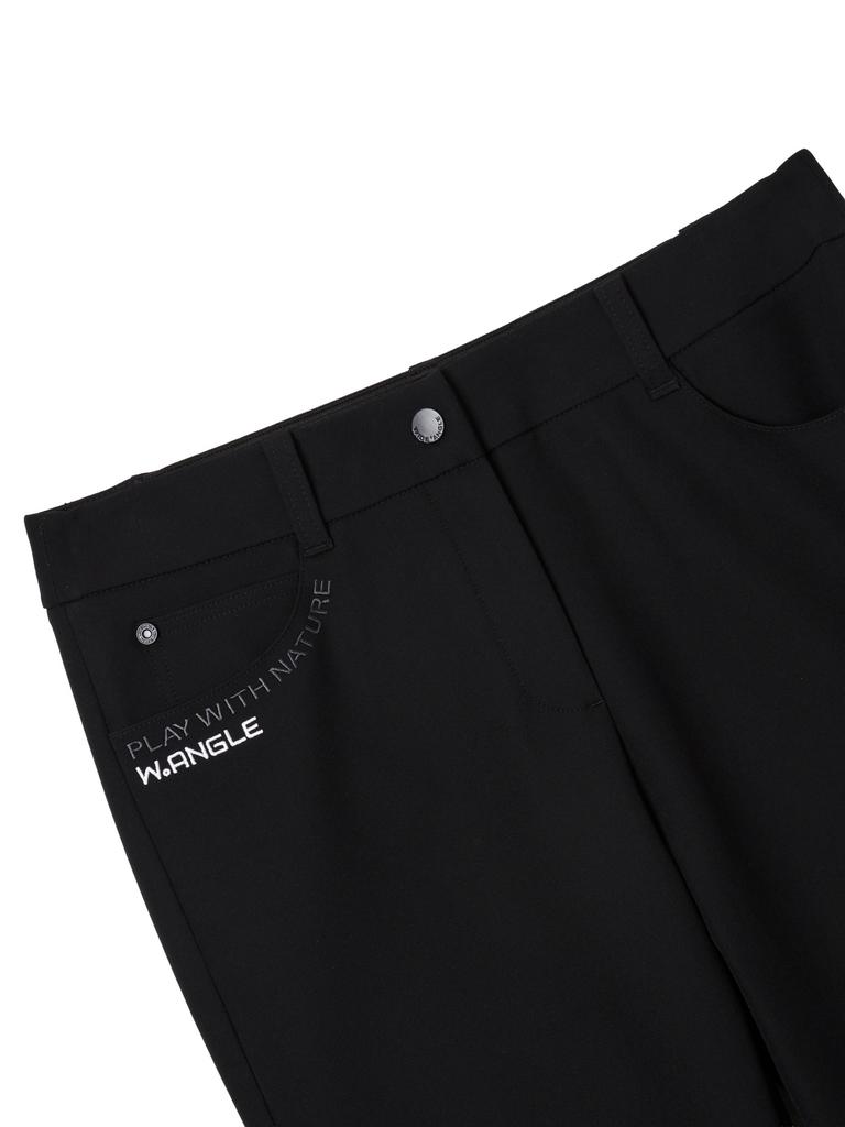 WIDEANGLE To Stretch Basic Pants L_Black