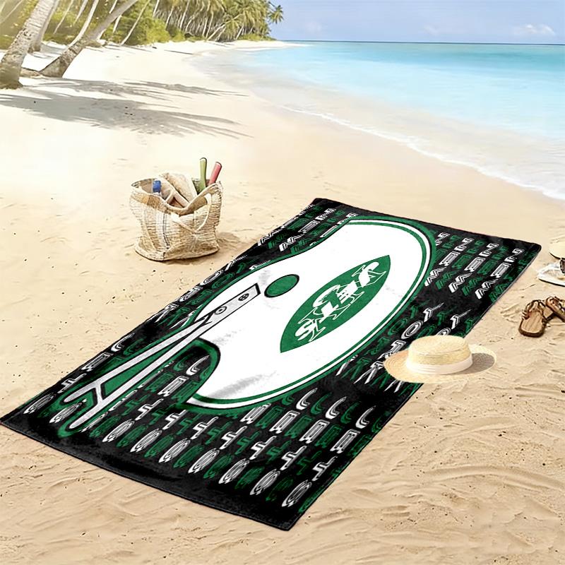 New York Jets Print Beach Towel, Large Soft Quick Dry Towel for Beach Camping Swimming