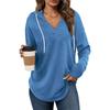 Women S V Neck Hooded Long Sleeve Casual Fall Sweatshirt