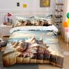 Seashell On Sandy Beach Art Bedding Duvet Cover Set  (1*Duvet Cover 2*Pillowcases, Without Duvet Insert)