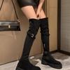 Women's Over-Knee High Boots Thick Bottom Large Tube Wrap High Boots Autumn Winter New Style Korean Version round Toe Rubber Sol