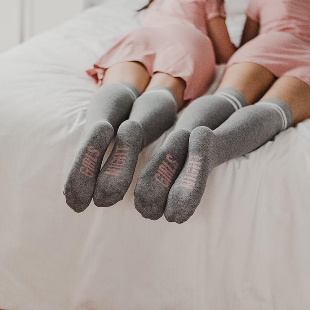 Heather Gray Cotton Blend Jersey Stocking Cuddly Stockings Girls Night Bachelorette Party Bridal Shower Wedding Bridesmaid Gift