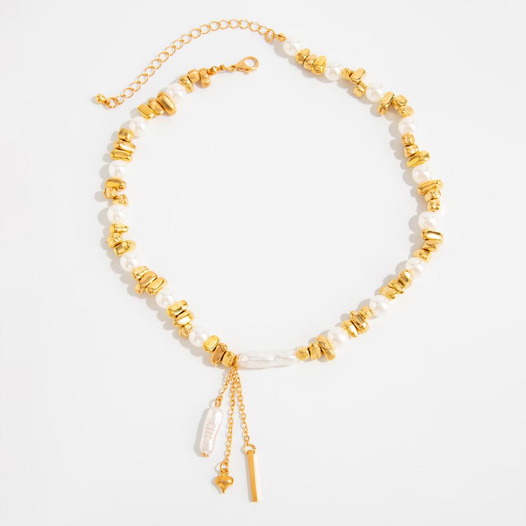 Boho Love Heart Pendant Choker Necklace for Women Imitation Pearl Chain Wedding Jewelry Accessories