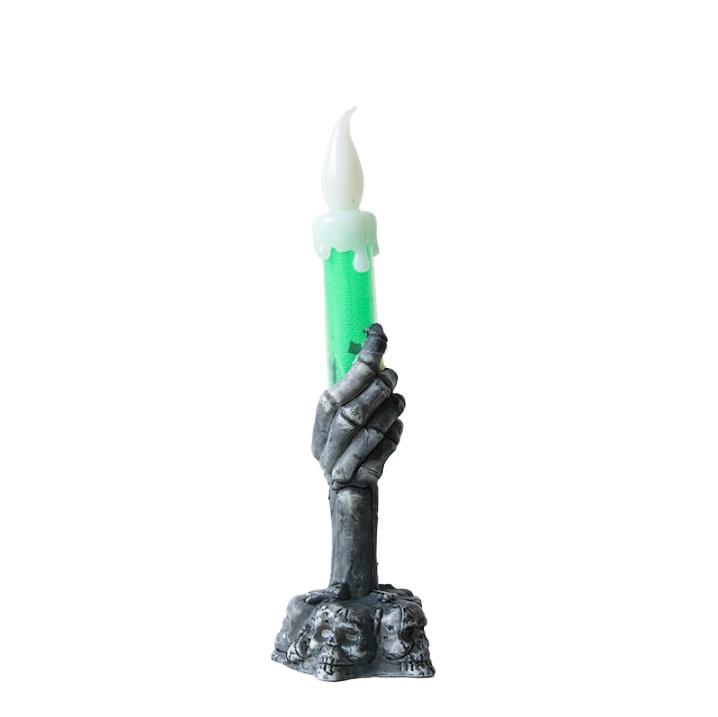 1-3PCS LED Skull Hand Candle Light Battery Operated Flame Effect HalloweenGothic Decoration for Haunted HouseTable Hanging Decor