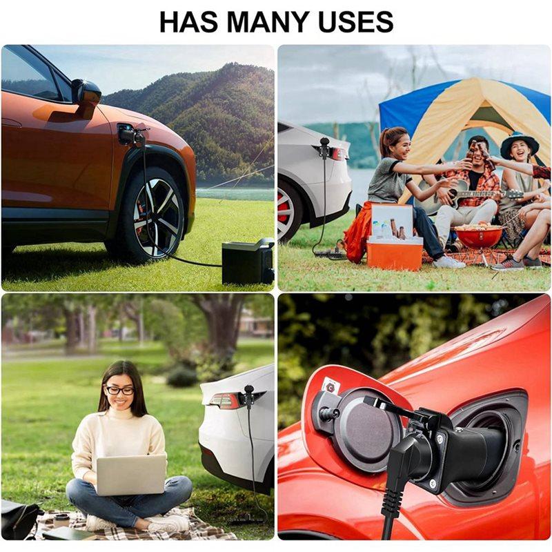4X V2L Type 2 EV Discharge Adapter For Xpeng G6 G9 Car Charging Connector Car Discharge EV Adapter Universal Multi Plug