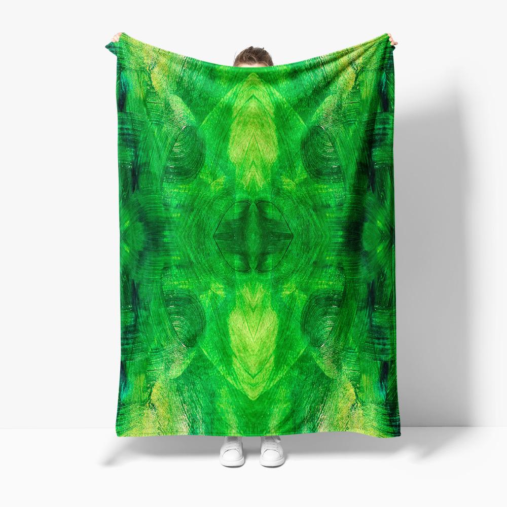 

Green Abstract Geometric Pattern Throw Blanket Sofa Bed Cover for Living Room Bedroom Decor 75x100cm