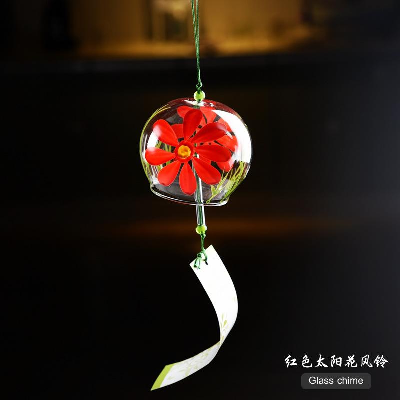 Japanese Style Cute Wind Chime Handmade Glass Painted Hanging Ornament Creative Gift for Girls