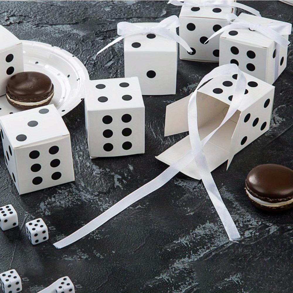 25pcs Dice-shaped Gift Boxes with Ribbon Paper Gift Packaging Box for Party Decoration Storage Box DIY Small Gift Boxes Wedding Bridesmaid