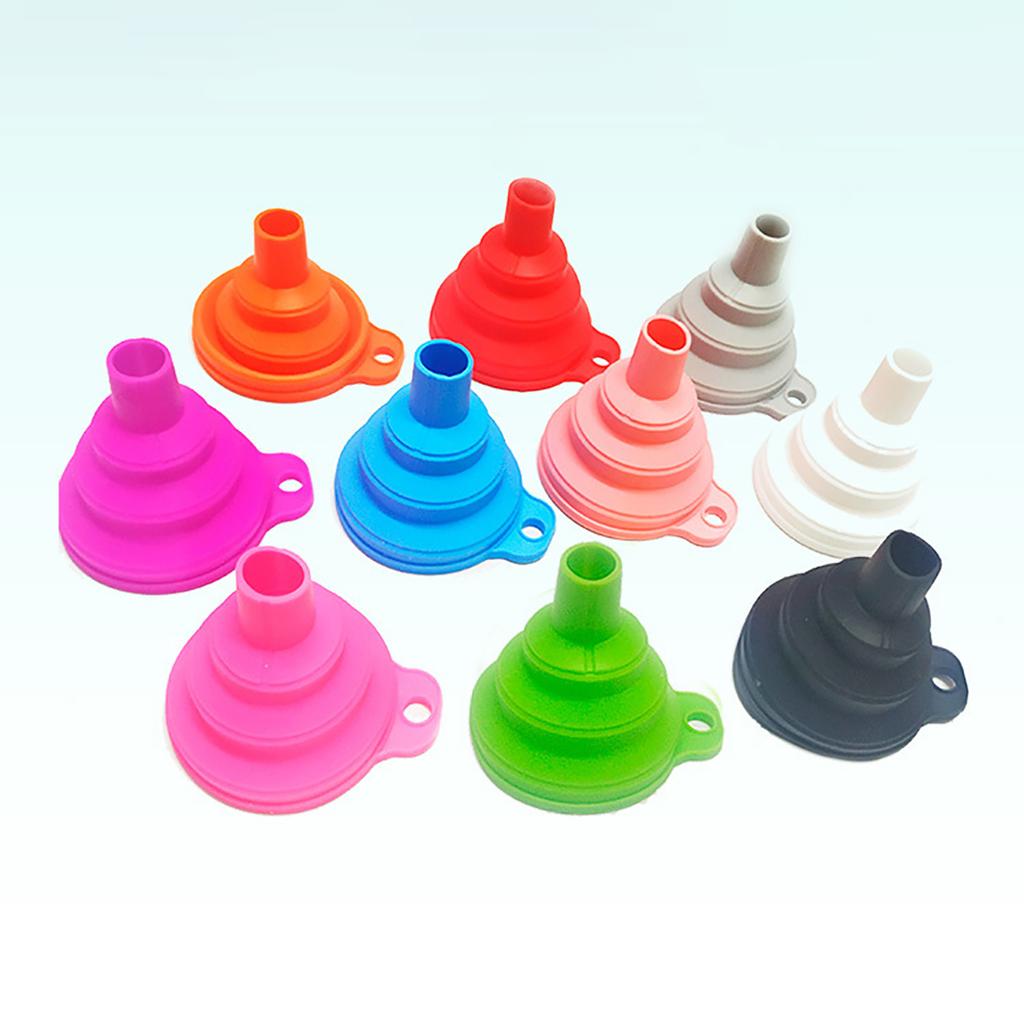 Kitchen Funnel Set, Mini Silicone Telescopic Foldable Oil Funnelfor Filling Water Bottles With Liquid Transfer