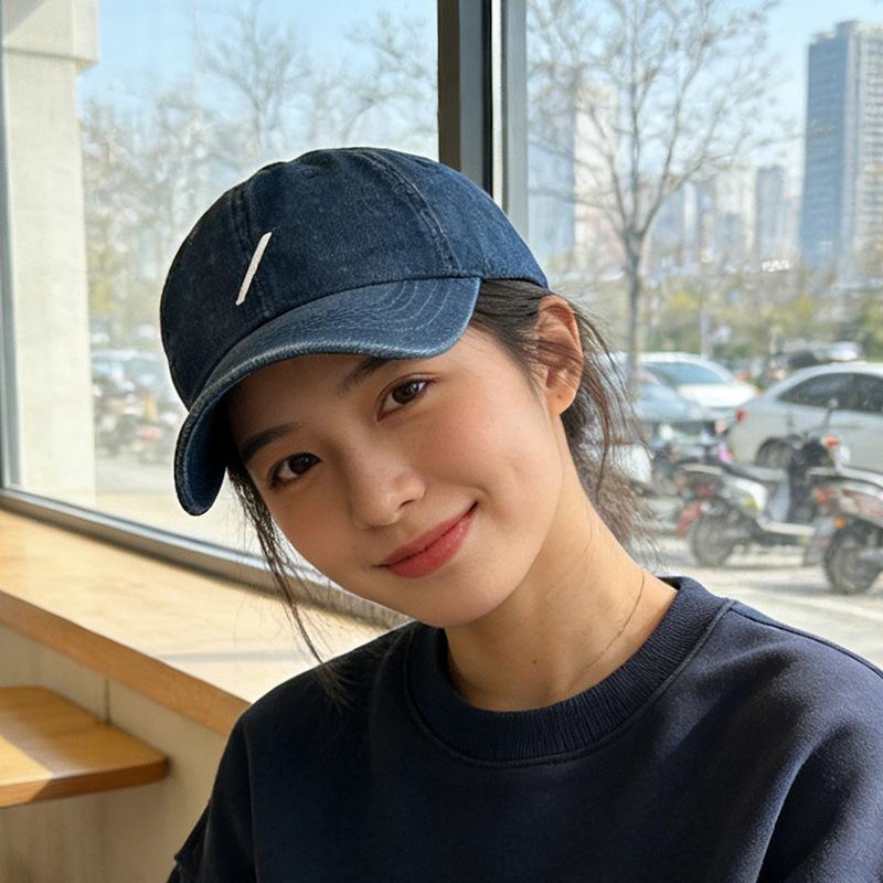 Baseball cap women's spring and summer versatile wide-brimmed couple peaked hat showing face small hat