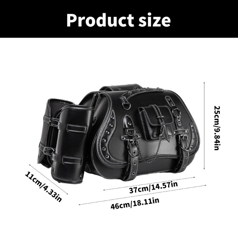 1 Pair Retro Punk Style Saddlebag Motorcycle Tool Bag Waterproof Travel Luggage Storage Bag Motorbike Over Saddlebag