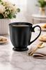 Porcelain Mug, Matt Black, 300 Ml, Smooth, On A Foot, 1 Pc.