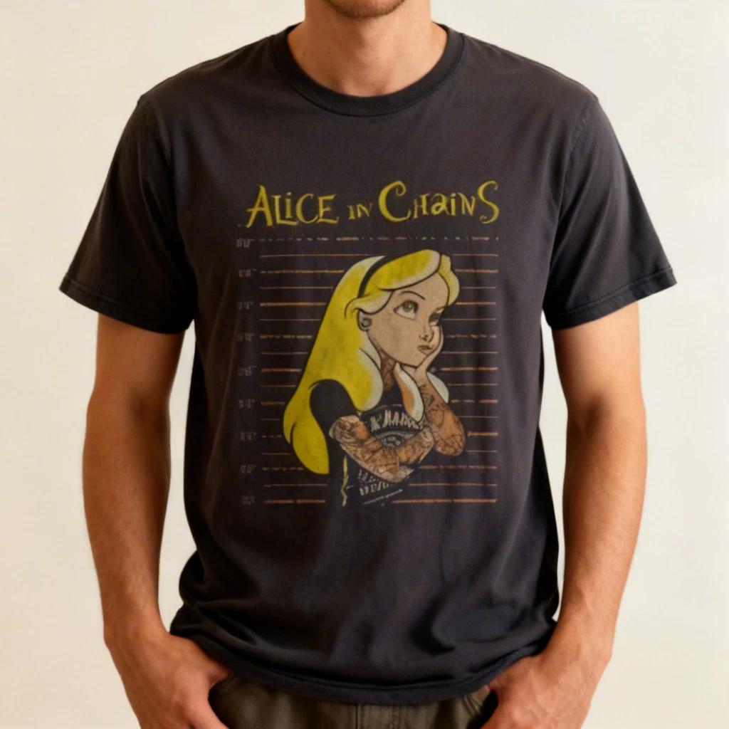 NWT! Alice In Chains Rock Band T-shirt, Unisex Black T-shirt, Size S-5XL 4XL