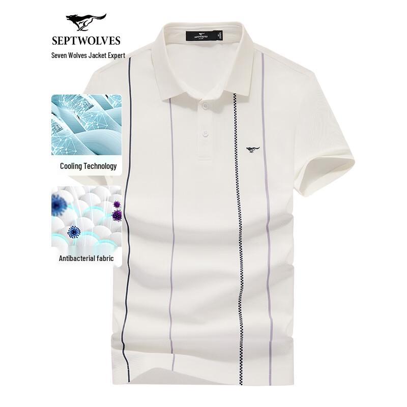 Seven Wolves Men s Business Casual Striped Polo T-Shirt XL