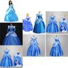 Premium Quality Gorgeous Princess Cinderella Cosplay Costume For Women With Accessories