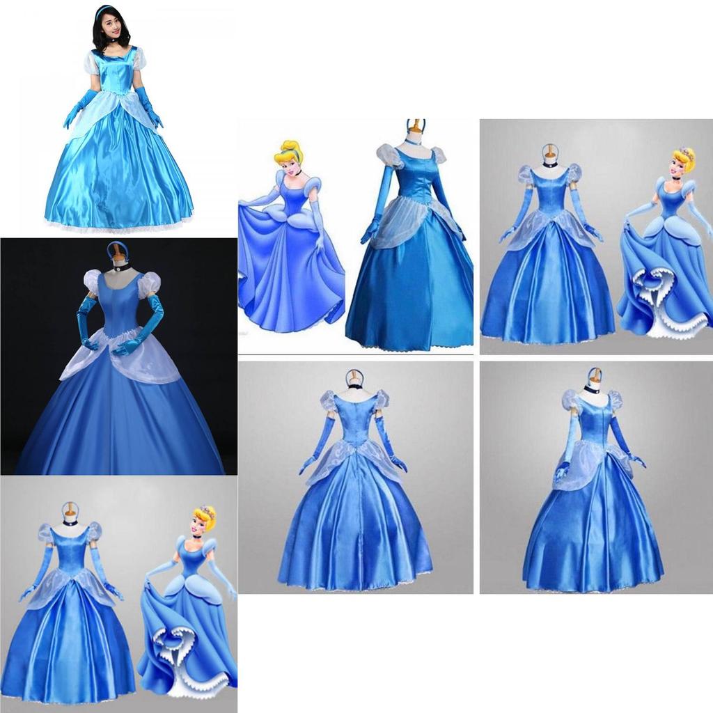 Premium Quality Gorgeous Princess Cinderella Cosplay Costume For Women With Accessories