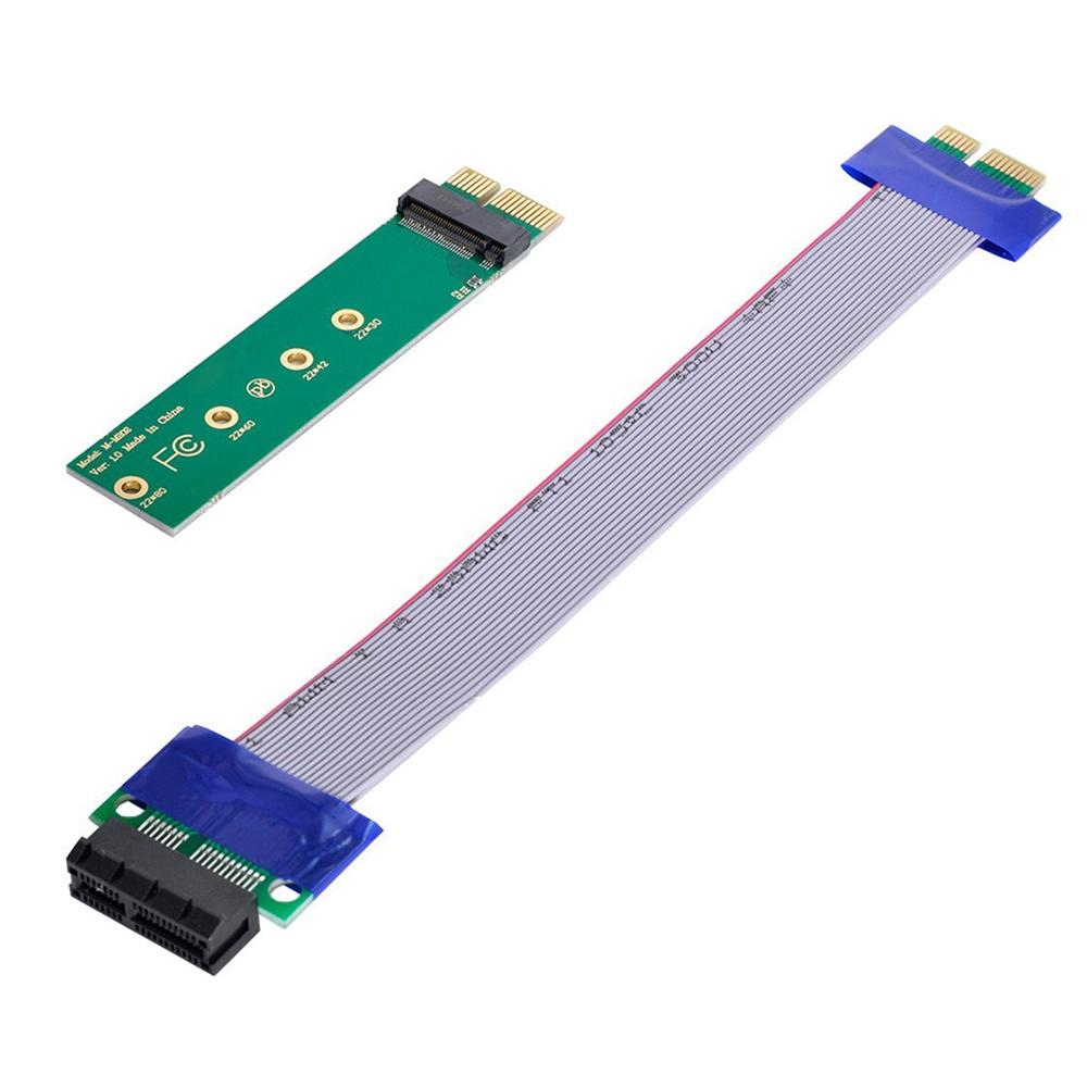 EP-051+SA-002 M2 NGFF M-key NVME AHCI SSD to PCI-E 3.0 X1 Vertical Adapter with Extension Cable