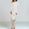 2026 Autumn/Winter Solid Color Round Neck Long Sleeve Knit Pleated Pullover