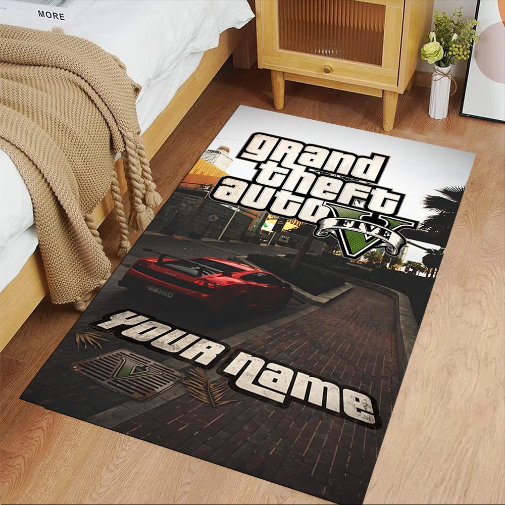 Grand Theft Auto Customizable Name Carpet Perfect for Dormitory Playrooms Outdoor Entryway Antislip Carpet Office home decor