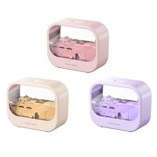Aroma Diffuser with Landscape, 7 Color Flame Humidifier, 250ml Essential Oil Diffuser with Auto Shut Off, Quiet Mist Humidifier for Home
