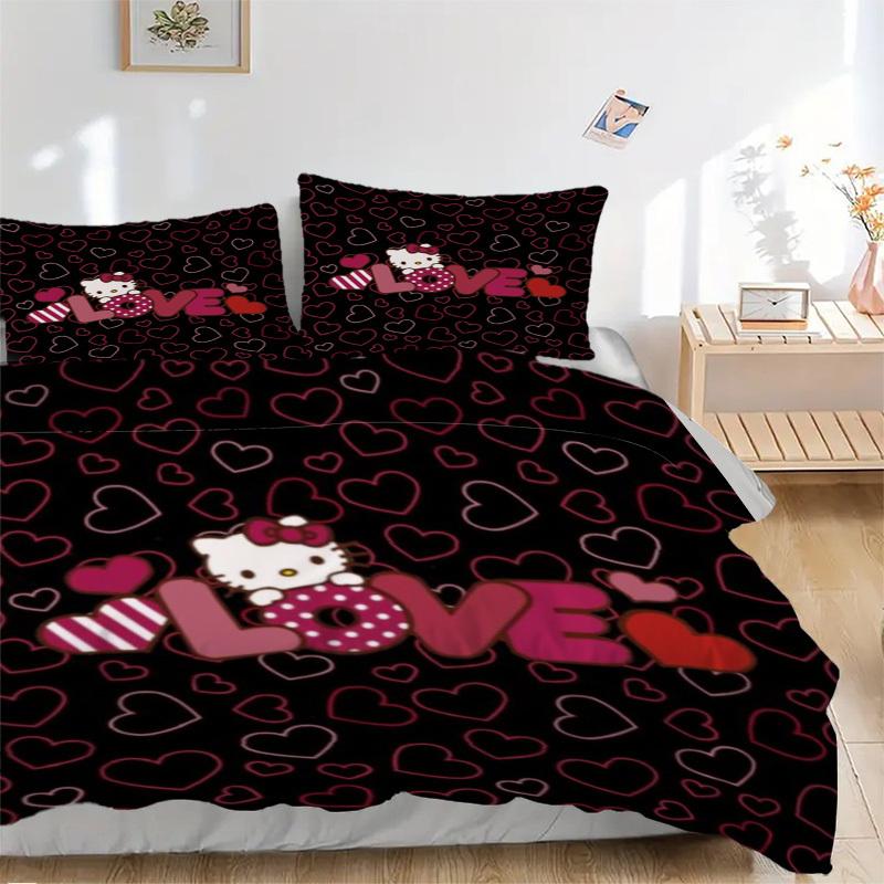 

3pcs Hello Kitty Bedding Set: Perfect for Bedroom or Guest Room. Soft and Comfortable with No Core Included yy251009195 135x200cm