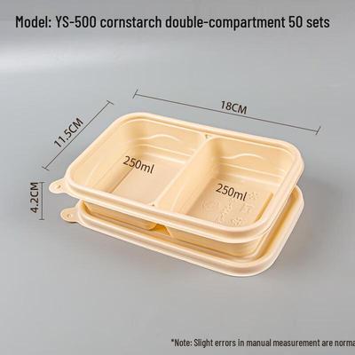 Disposable 2-Compartment Takeaway Food Containers (50-pack)
