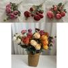 Handmade 9 Head Lotus Silk Flower Bouquet For Home Decor Wedding Arrangement