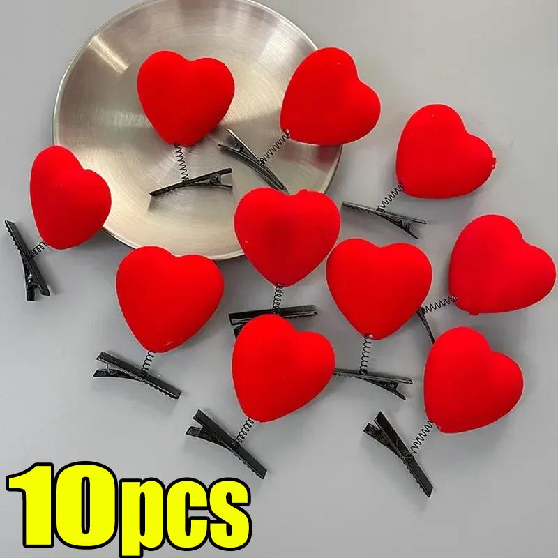 5-50pcs 3D Peach Heart Spring Hairclips for Students 2026 Valentine's Day Love Hair Hoop Children's Cute Hair Clip Headpiece