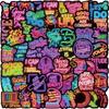 10/30/50pcs Cute English Inspirational Phrases Stickers Neon Style Graffiti Decal DIY Skateboard Phone Luggage Aesthetic Sticker