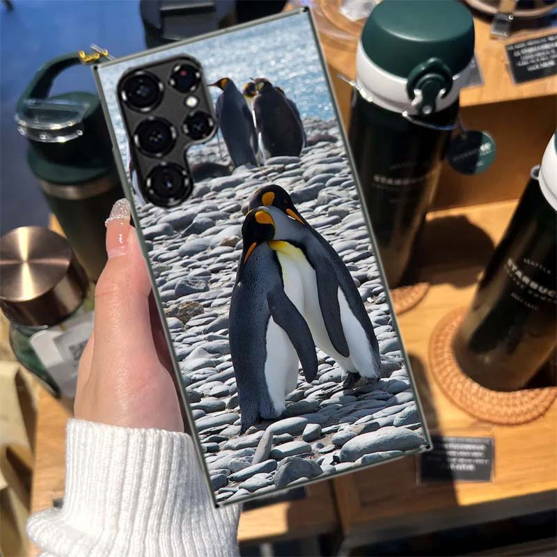 Penguins Love at the North Pole Cases Phone Case for Samsung Galaxy S26 Ultra S25 Edge S24 S23 FE S21 Plus S20 S22 Cover TPU Cap