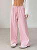Women's Solid Color Drawstring Waist Knit Casual Pants