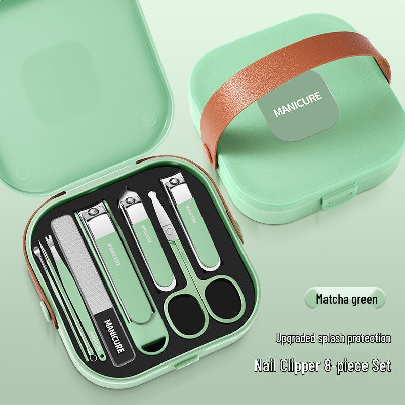 2025 Portable Anti-Splash Carbon Steel Nail Clippers & Ear Pick Set for Men's Manicure