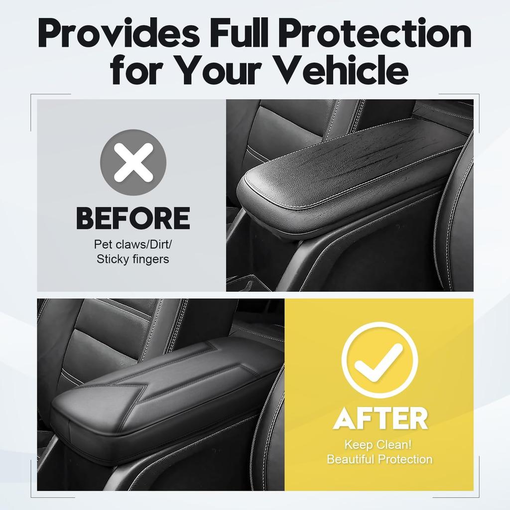 FIILINES Center Console Cover For Chevrolet Chevy Colorado/GMC Canyon 2015-, With Hidden PocketsArmrest Cover Pad Cushion Protector Colorado/Canyon