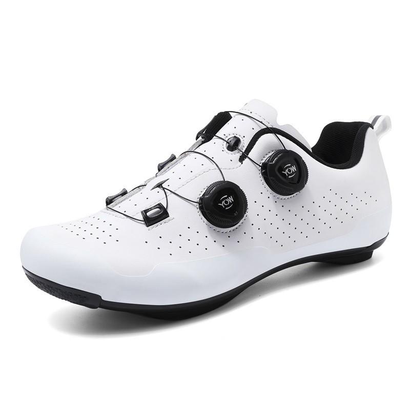 Herren-Fahrradschuhe XT3001 Mit Drehverschluss Atmungsaktives Leder-Obermaterial MTB- und Straßen-Klickpedal-Optionen