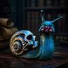 Realistic Skull Snail Sculpture Halloween Resin Statue, Creepy Horror Ornament with Small Gift for Friends Shell, Scary Party Haunted House