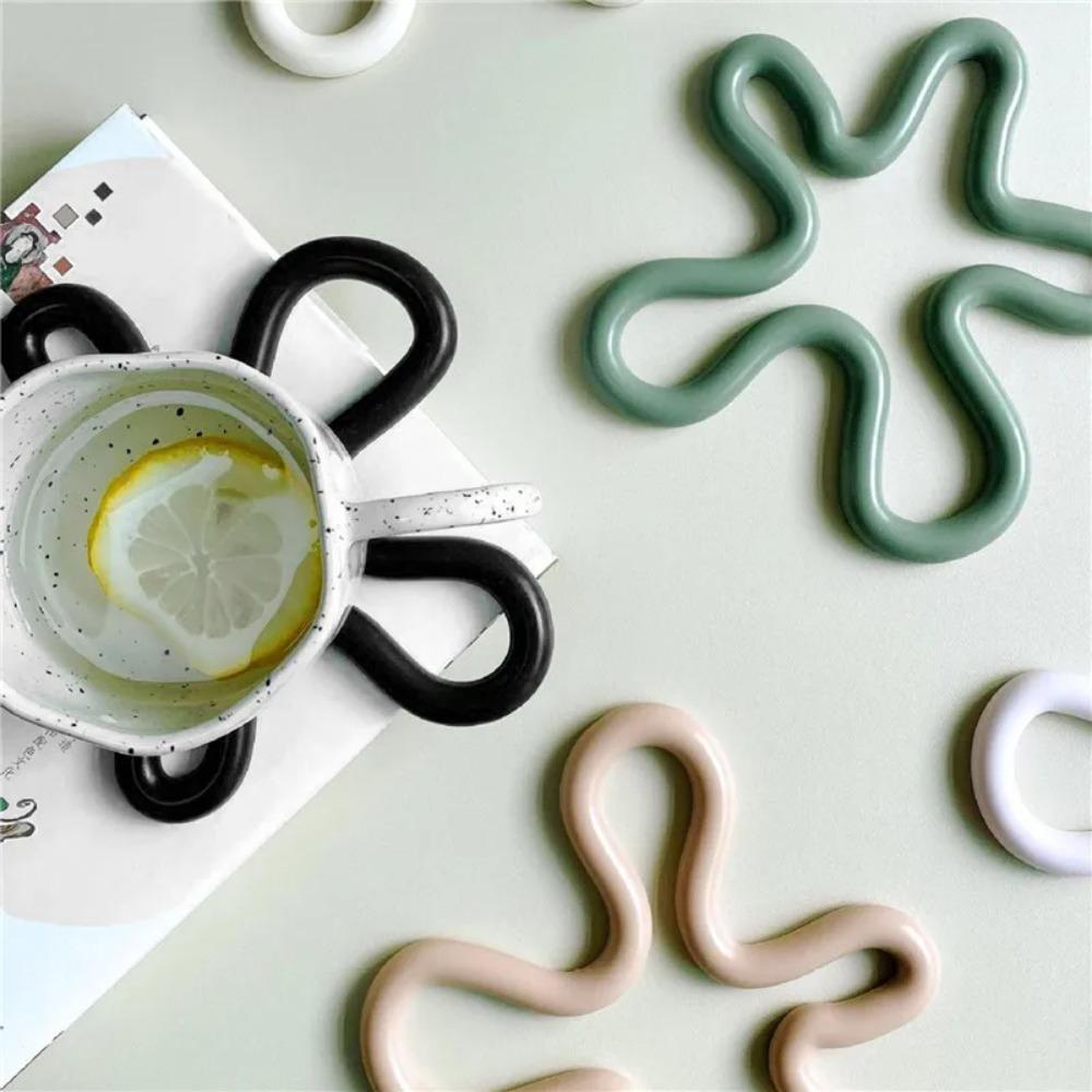 Geometrische hitzebeständige Silikonmatte, Getränkebecher-Untersetzer, rutschfeste Topflappen, Tischset, Küchenzubehör, Untersetzer