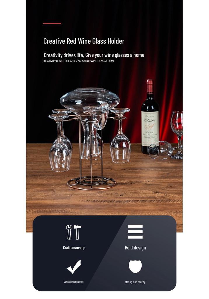 Premium Inverted Wine Glass & Decanter Storage Rack