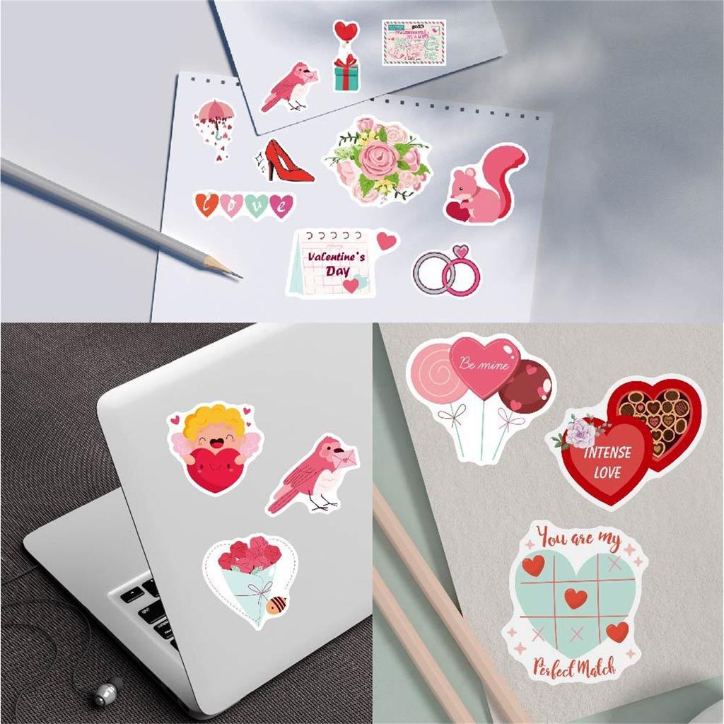 Love Stickers For Scrapbooking, 100 PCS Valentines Stickers For Scrapbook Supplies, Vinyl Stickers For Water Bottles Laptop