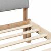 Brown and Light Grey Bed Frame 75 x 190 cm Solid Pine Wood