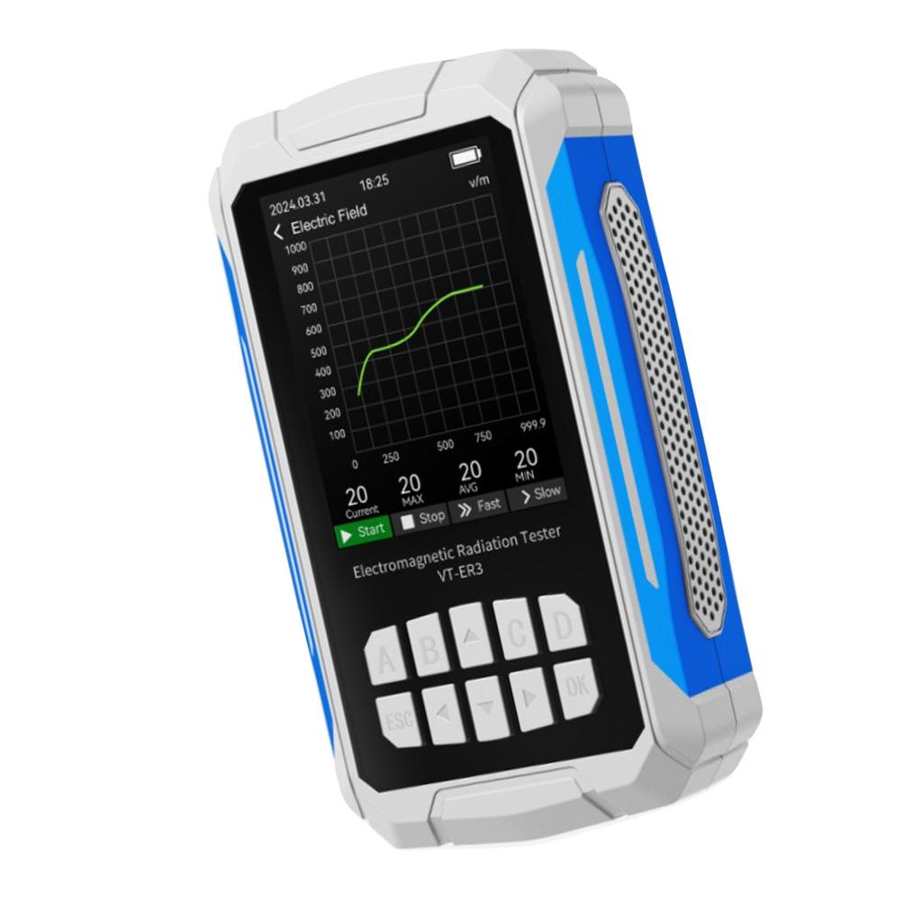 Electromagnetic Field Radiation Detector 2.8in   Color Display Rechargeable 5 in 1 Radiation Dosimeter