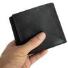 His Factory Bifold Wallet (with Coin Purse) Pueblo Genuine Leather, Handcrafted in Japan, Gift (Black)