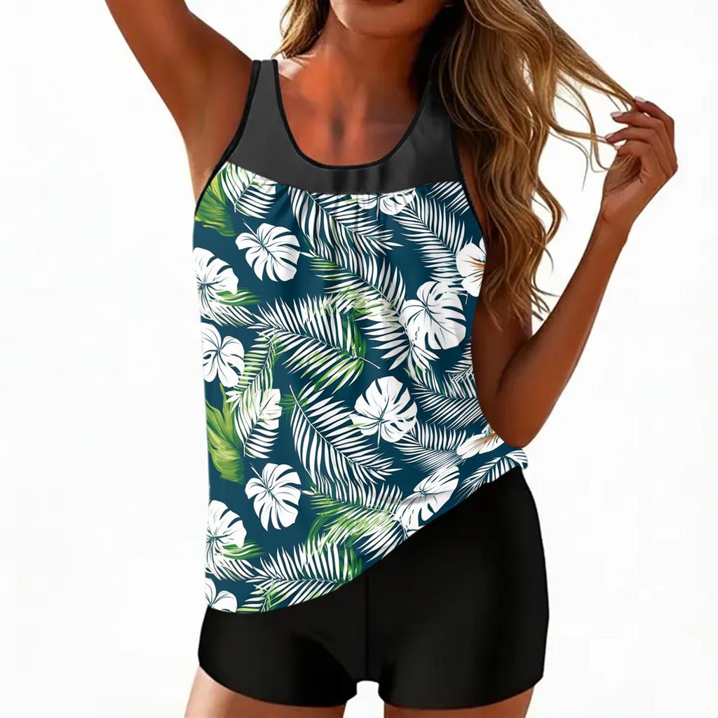 Women's Bohemian Print Split Swimsuit Sport Swimsuit