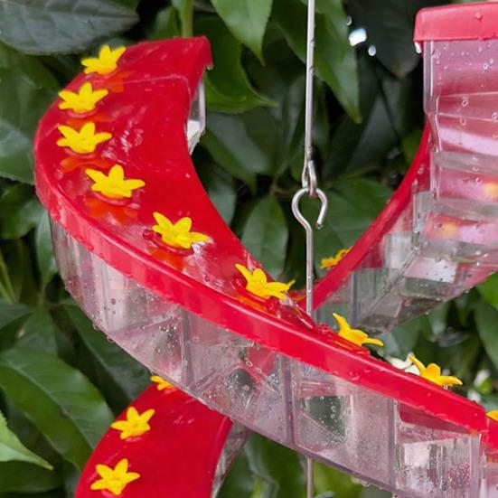Hummingbird Feeder Spiral Bird Feeder with Multiple Flower Feeding Ports Hanging Outdoor
